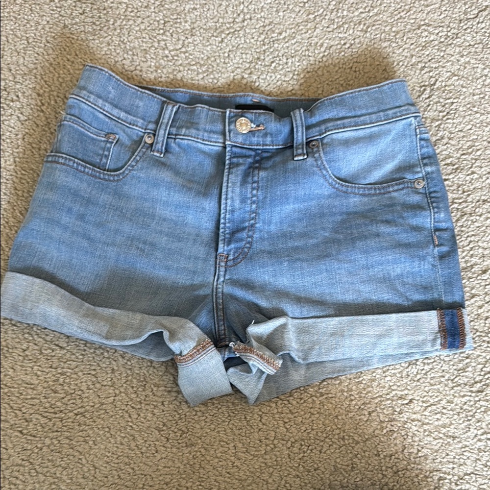 Express Blue Jean Shorts High-Waisted Cuffed